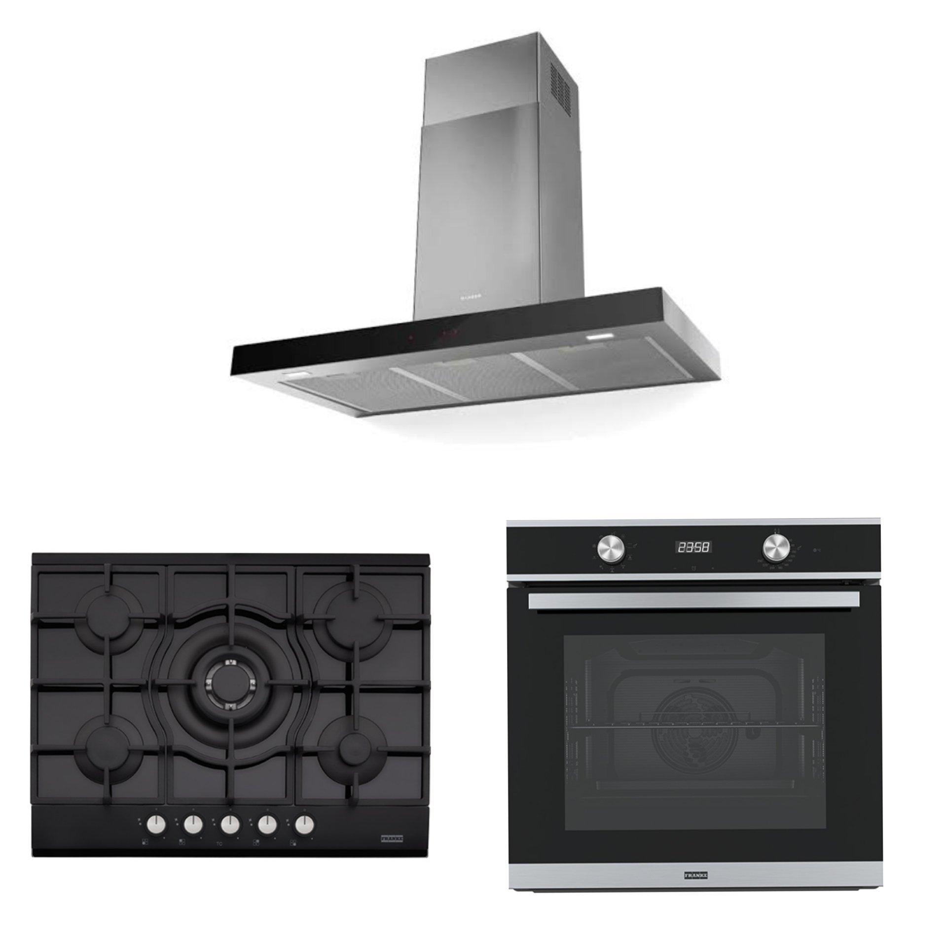 FRANKE FABER SMART X/V A90 DAVLUMBAZ FHNG 705 4G TC BK C OCAK FSM 86 H XS FIRIN SİYAH ANKASTRE SET