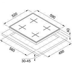 FRANKE SMART LİNEAR SQUARE FHNS 604 4G WH C WHİTE GLASS CAM OCAK