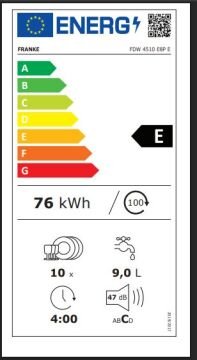 FRANKE FDW 4510 E8P E 45 CM TAM ANKASTRE BULAŞIK MAKİNESİ