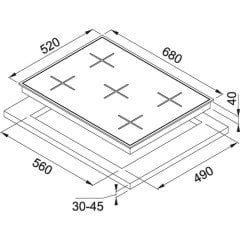 FRANKE SMART LİNEAR FHNG 705 4G TC BK C CRİSTALLO NERO CAM OCAK