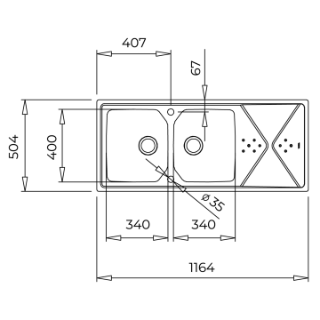 TEKA BROOKLYN 80 M-XP 2B 1D 116 CM TEZGAHÜSTÜ EVİYE