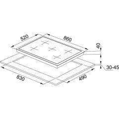 FRANKE SMART LİNEAR FHNG 905 4G TC BK C CRİSTALLO NERO OCAK