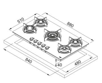 FRANKE MYTHOS CRYSTAL LİNE FHCR 905 4G TC HE BK C CRİSTALLO NERO OCAK