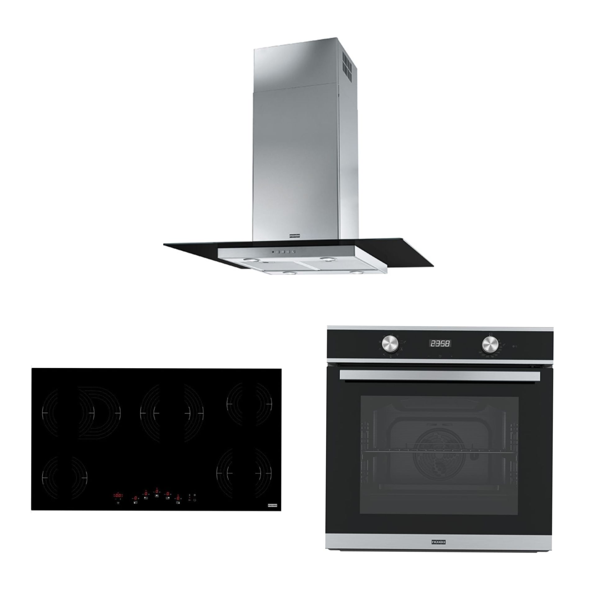 FRANKE FGL 915 I BK XS/900 ADA DAVLUMBAZ FRSM 905 C TOD BBK ELEKTRİKLİ OCAK FSM 86 H XS FIRIN ANKASTRE SET