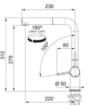FRANKE ACTİVE PLUS DOCCİA 2.0 OYSTER SPİRALLİ ARMATÜR