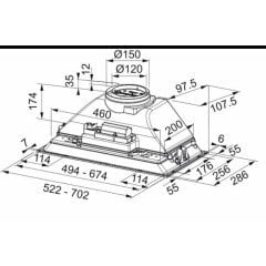 FRANKE ANKASTRE BOX FBI 525 GR/500 LİGHT GREY GÖMME ASPİRATOR