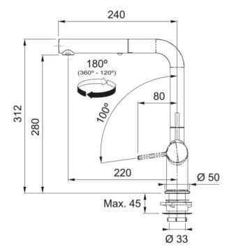 FRANKE ACTİVE TWİST DOCCİA DECOR STEEL SPİRALLİ VE DUŞLAMALI ARMATÜR