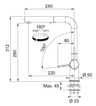 FRANKE ACTİVE TWİST DOCCİA DECOR STEEL SPİRALLİ VE DUŞLAMALI ARMATÜR
