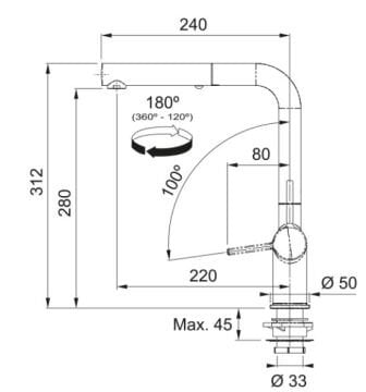 FRANKE ACTİVE TWİST DOCCİA MATT BLACK DUŞLAMALI SPİRALLİ ARMATÜR
