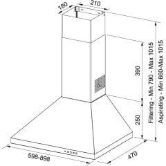 FRANKE LİNFA FDL 9165 XS PASLANMAZ ÇELİK LİNFA DUVAR TİPİ DAVLUMBAZ