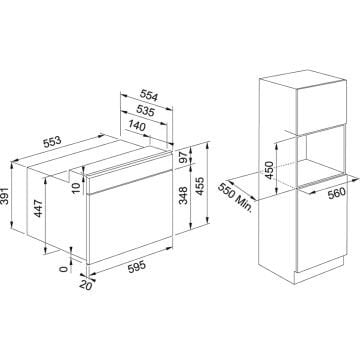 FRANKE FMA 45 MW XS BLACK GLASS/INOX  MARİS 45 CM KOMBİ MİKRODALGA