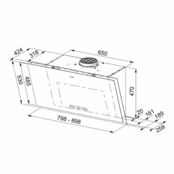FRANKE FMA 2.0 PRO 907 BK BLACK GLASS MARİS 2.0 PRO DUVAR TİPİ DAVLUMBAZ