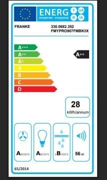 FRANKE FMY 907 FM BK/XS BLACK GLASS+INOX MYTHOS PRO DUVAR TİPİ DAVLUMBAZ