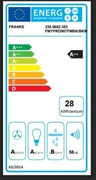 FRANKE FMY 907 FM BK/XS BLACK GLASS+BLACK MYTHOS PRO DUVAR TİPİ DAVLUMBAZ