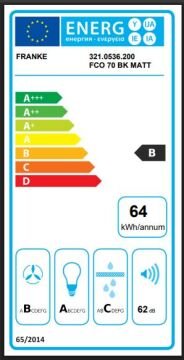 FRANKE TRENDLİNE PLUS BK 70 MAT BLACK DUVAR TİPİ DAVLUMBAZ