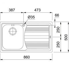 FRANKE LOGİCA LİNE LLX 611-L PASLANMAZ ÇELİK SOL DAMLALIKLI EVYE
