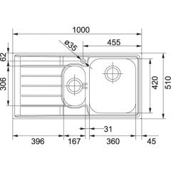 FRANKE NEPTUN NET 651 MİKRODEKOR 1,5 GÖZLÜ SAĞ DAMLALIKLI ÇELİK EVYE