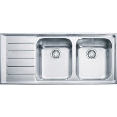FRANKE NEPTUN NET 621 MİKRODEKOR 2 GÖZLÜ SAĞ  DAMLALIKLI ÇELİK EVYE