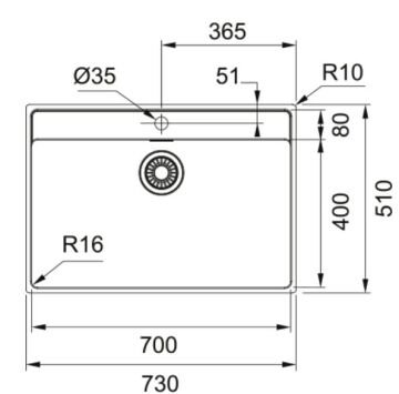 FRANKE MARİS MRX 210-70 TL PASLANMAZ ÇELİK TEZGAHA SIFIR EVYE