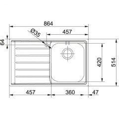 FRANKE NEPTUN SLİMTOP NEX 211 PASLANMAZ ÇELİK