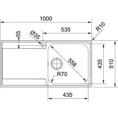 FRANKE MARİS MRX 211 PASLANMAZ ÇELİK TEZGAHA SIFIR EVYE
