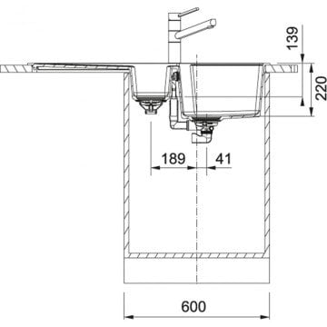 FRANKE URBAN UBG 651-100 GRANİT BİANCO TEZGAH ÜSTÜ EVYE