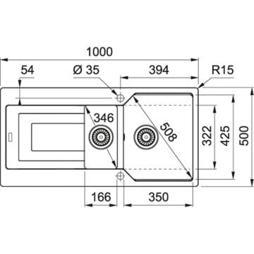 FRANKE URBAN UBG 651-100 FRAGRANİTE OYSTER  TEZGAH ÜSTÜ EVYE