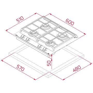 TEKA GZC 64320 XBC WH BEYAZ CAM OCAK 112570051
