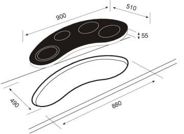 TEKA VR 90 4G CI /VR 90 4G AI AL TR CI NTB (E4)SİYAH CAM OCAK 10205080