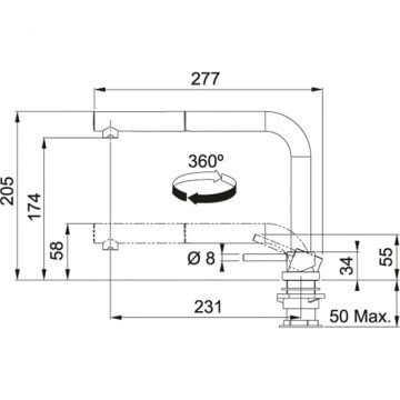 FRANKE NEPTUNE STYLE WİNDOW SPİRALSİZ KROM PENCERE ÖNÜ ARMATÜR