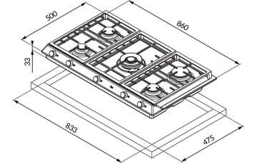 TEKA EX 90.1 5G AI AL DR CI NTB E4 PASLANMAZ ÇELİK OCAK