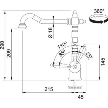 FRANKE OLD ENGLAND SPİRALSİZ BRONZE ARMATÜR