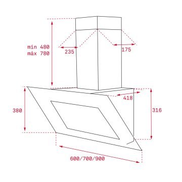 TEKA DVT 68660 TBS BK 60 CM DİKEY DAVLUMBAZ