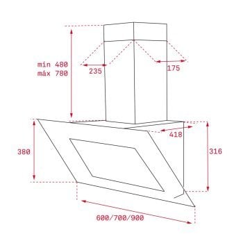 TEKA DVT 68660 TBS BK 60 CM DİKEY DAVLUMBAZ