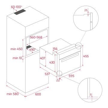 TEKA MWR 32 BIA 32 Litre hacimli ankastre mikrodalga