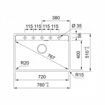FRANKE MARİS MRG 610-72 TL MATT BLACK MARİS TEZGAH ÜSTÜ EVİYE