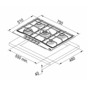 FRANKE CLASSİCLİNE FCH 755 4G TC PW C KREM ANKASTRE OCAK
