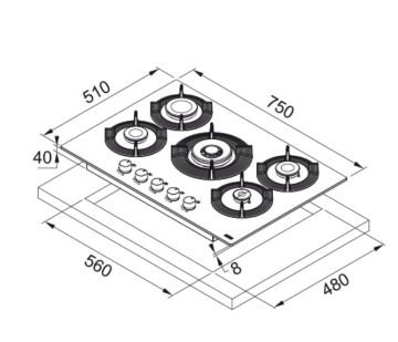 FRANKE FHMF 755 4G DC C WH OCAK