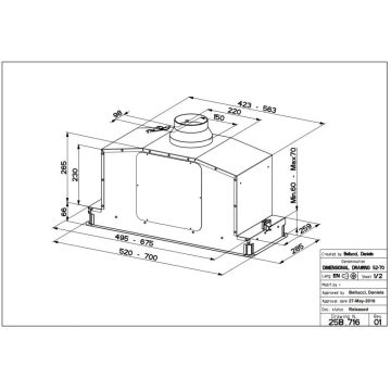 FRANKE FABER EV8+X A52 IN-LIGHT PASLANMAZ ÇELİK 52 CM ASPİRATÖR