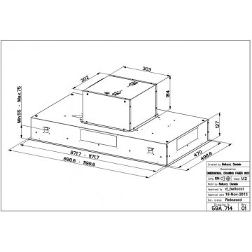 TEŞHİRDEN FRANKE FABER  HEAVEN 2.0 EV8+X 90  PASLANMAZ ÇELİK TAVAN TİPİ DAVLUMBAZ 90 CM