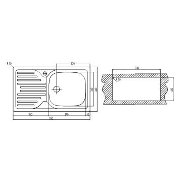 TEKA INFANT 45 PASLANMAZ  SOL DAMLALIKLI ÇELİK EVİYE