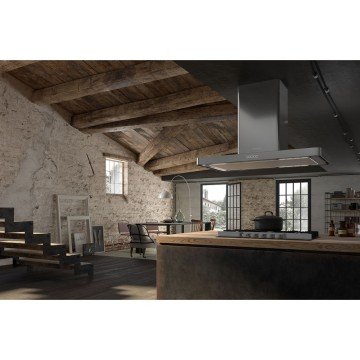 FRANKE FABER T LİGHT ISOLA EV8 + X A 100 PASLANMAZ ÇELİK ADA TİPİ DAVLUMBAZ