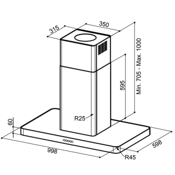 FRANKE FABER T LİGH ISOLA EV8 WH A 100 MATT BEYAZ ADA TİPİ DAVLUMBAZ
