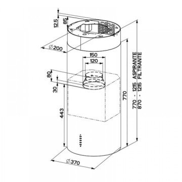 FRANKE FABER CYLINDRA ISOLA EV8 WH A 37 BEYAZ ADA TİPİ DAVLUMBAZ
