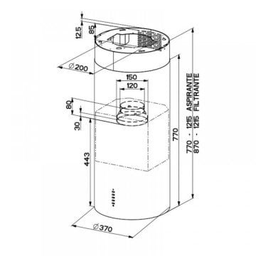 FRANKE FABER CYLINDRA ISOLA EV8 WH A 37 BEYAZ ADA TİPİ DAVLUMBAZ