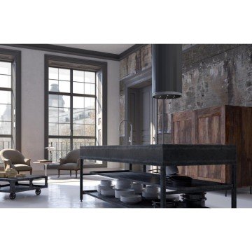 FRANKE FABER EV8 X/OM A37 PASLANMAZÇELİK/METAL ESKİTME ADA TİPİ DAVLUMBAZ