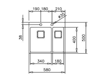 TEKA FORLINEA RS15 2B 580 (AUTO) ÇİFT HAZNELİ TEZGAHÜSTÜ/TEZGAHASIFIR (FLUSH) PASLANMAZ ÇELİK EVİYE