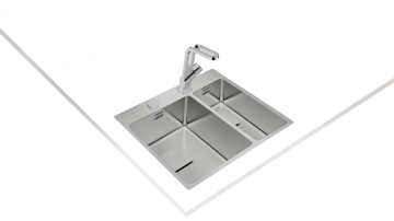 TEKA FORLINEA RS15 2B 580 (AUTO) ÇİFT HAZNELİ TEZGAHÜSTÜ/TEZGAHASIFIR (FLUSH) PASLANMAZ ÇELİK EVİYE