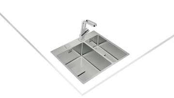 TEKA FORLINEA RS15 2B 580 (AUTO) ÇİFT HAZNELİ TEZGAHÜSTÜ/TEZGAHASIFIR (FLUSH) PASLANMAZ ÇELİK EVİYE