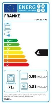 FRANKE FSM 86 HE XS BLACK GLASS/İNOX SMART ANKASTRE FIRIN